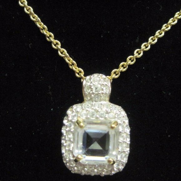 Swarovski Jewelry - FLASH SALE Swarovski Swan Signed Crystal Pendant Squared Crystal 18 inch chain